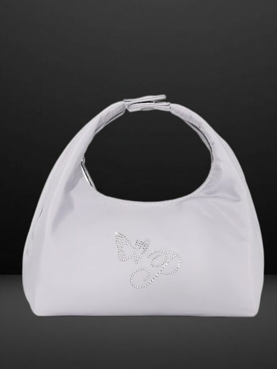 PINK Victoria's Secret Handbags - PINK VICTORIA SECRETS Nylon Snap Makeup Bag, Dusty Lilac Diamanté Butterfly NWT